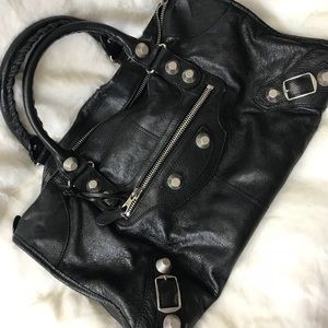 BALENCIAGA Agneau  Giant 21 Silver Work Black